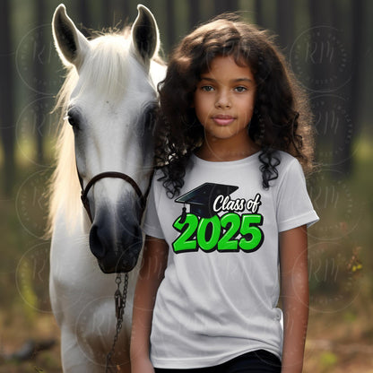 2025 Grad Clipart, Lime Green Graduation Graphic, Class of 2025, Perfect Grad Gift, DIY Scrapbooking and Invitations, Graduation 2025