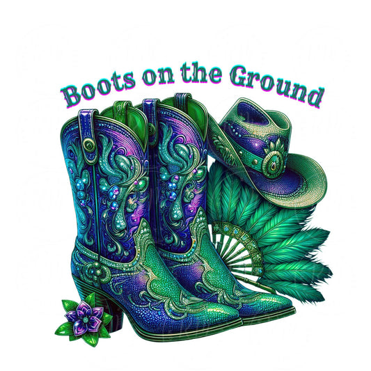 Cowgirl Boots PNG: Western Fan & Hat Graphic Design (Digital Download)