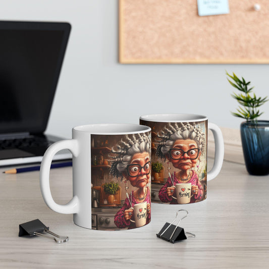 Grandma Ceramic Mug: Whimsical Tea & Coffee Cup, Funny Grandparent Gift