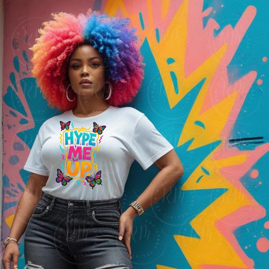 Hype Me Up PNG Clipart: Graffiti Text, Butterflies (Digital Download)