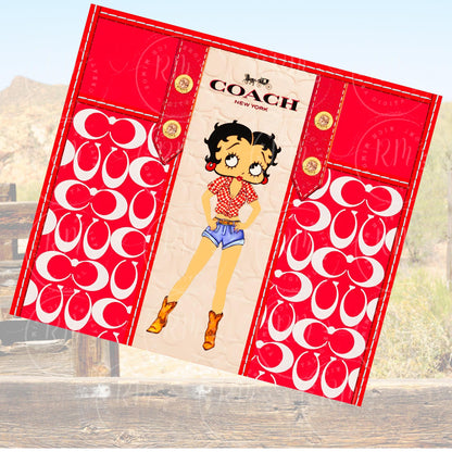 Purse Tumbler Template, Red Purse Tumbler Design, Editable Tumbler Template, Custom Digital Purse Template, Gift for Her