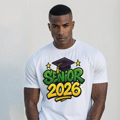 2026 Grad Clipart: Green & Yellow Graphics (Digital Download)