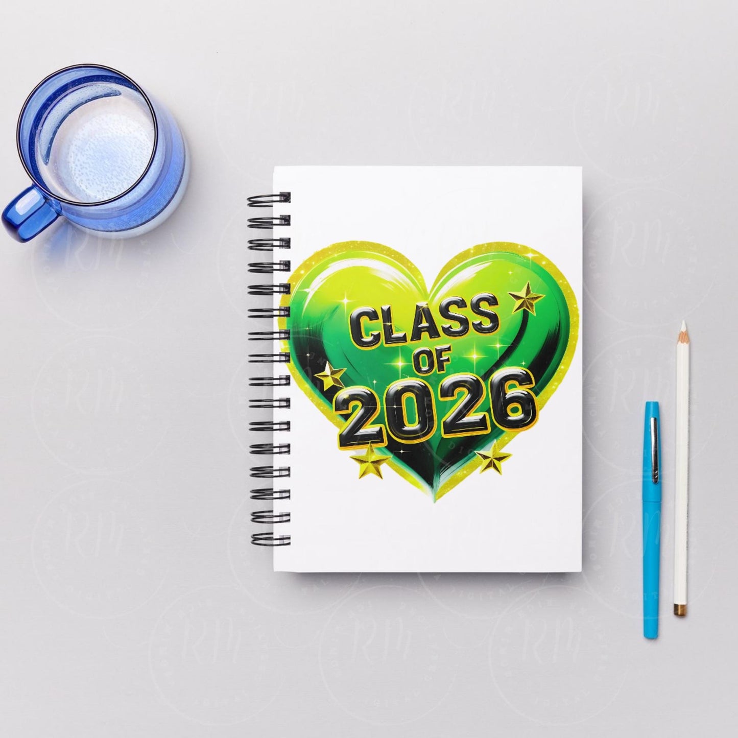 2026 Grad Clipart, Class of 2026, Yellow and Green Heart Graduation Graphic, Perfect Grad Gift for Him/Her, DIY Scrapbooking and Invitations