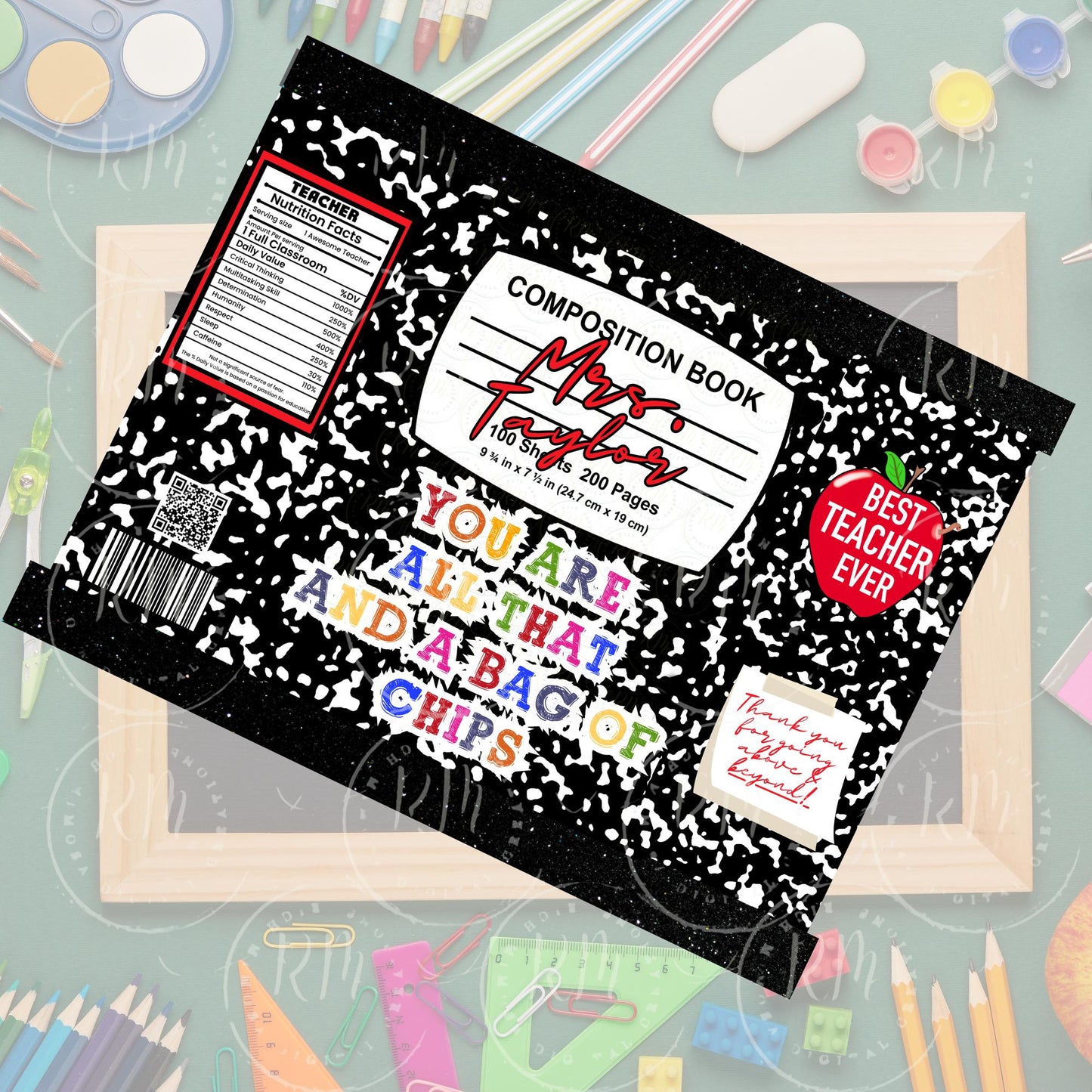Editable Teacher Chip Bag Template: Back to School Gift (Canva Template, Digital Download