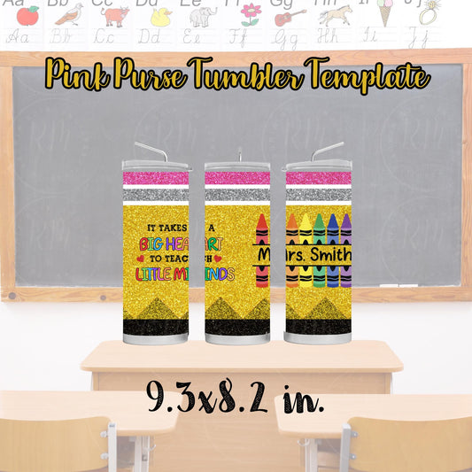 Teacher Tumbler Wrap, Custom Teacher Tumbler Design, Teacher Appreciation Gift, Editable 20oz. Skinny Teacher Tumbler Design, Teacher Gift