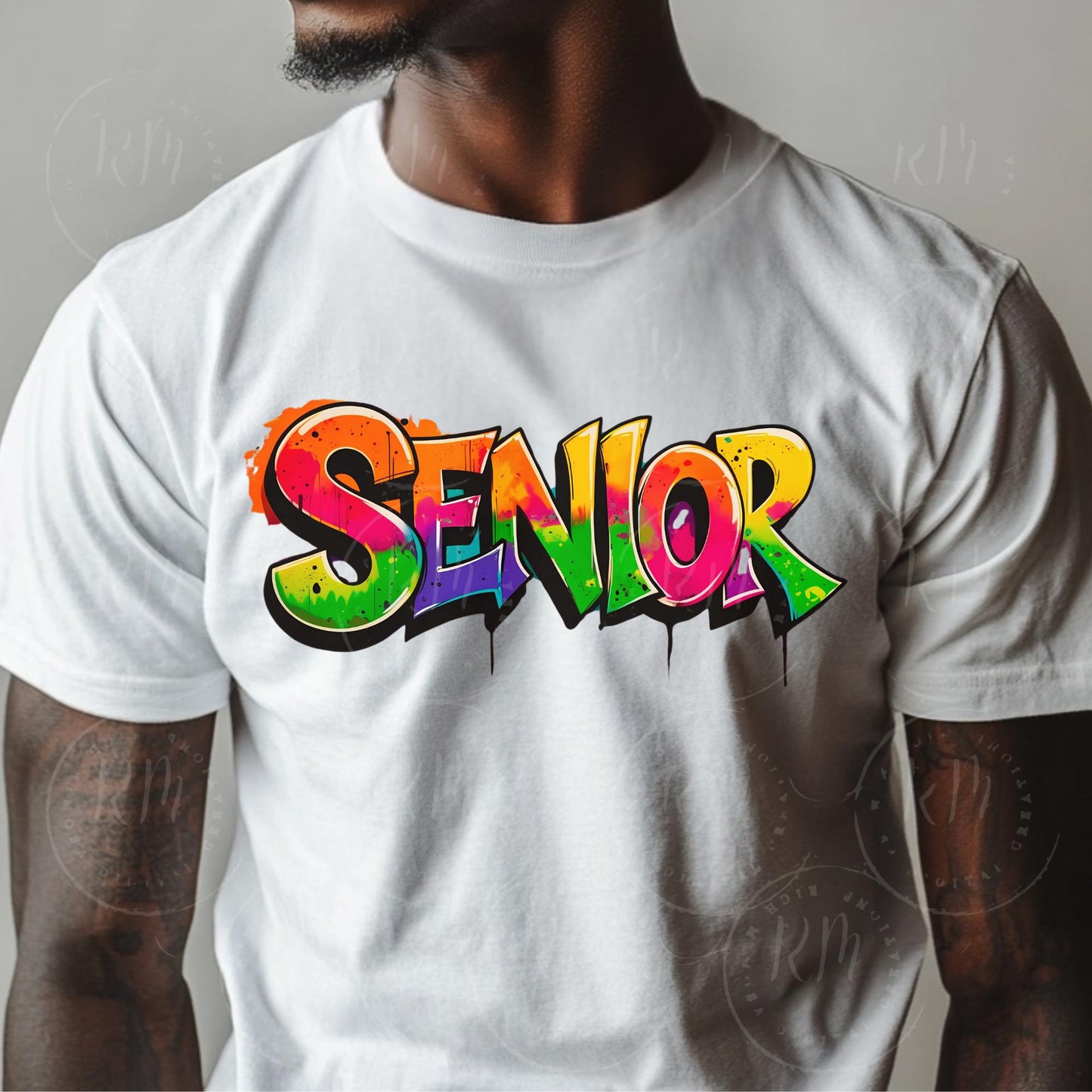 Senior Graffiti Clipart PNG - Bright Rainbow Street Style Text - Urban Grad Design for Shirts & Crafts, Class of 2026, 2026 Graduate, Senior