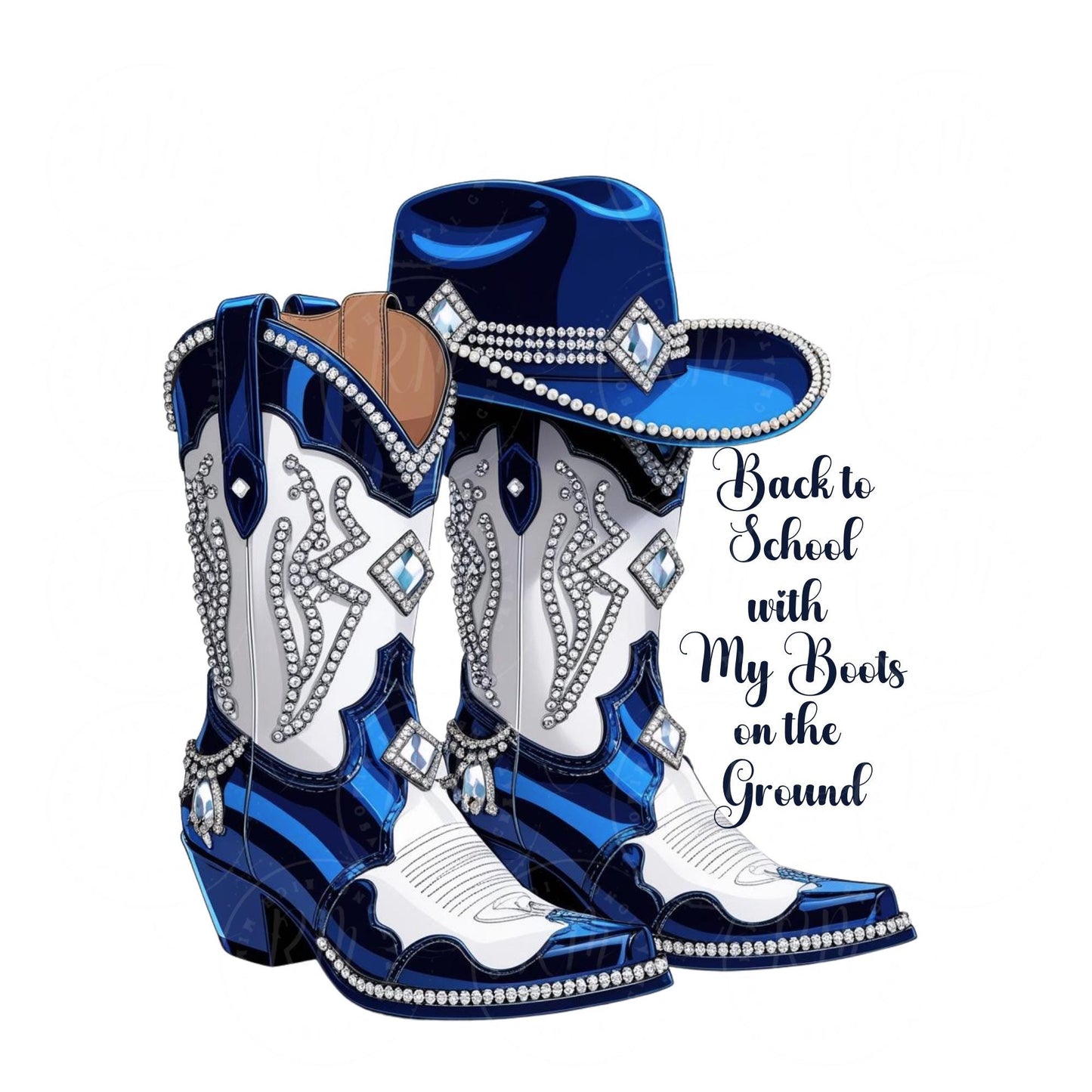 Rhinestone Cowgirl Boots & Hat Clipart: Western Glam PNG (Digital Download