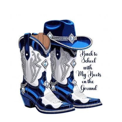 Rhinestone Cowgirl Boots & Hat Clipart: Western Glam PNG (Digital Download