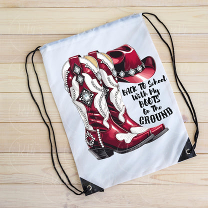 Boots on the Ground Clipart, Glam Back to School Cowgirl PNG – Maroon Boots Clipart, Western Sublimation, Rodeo Hat Graphic, Gift For Her