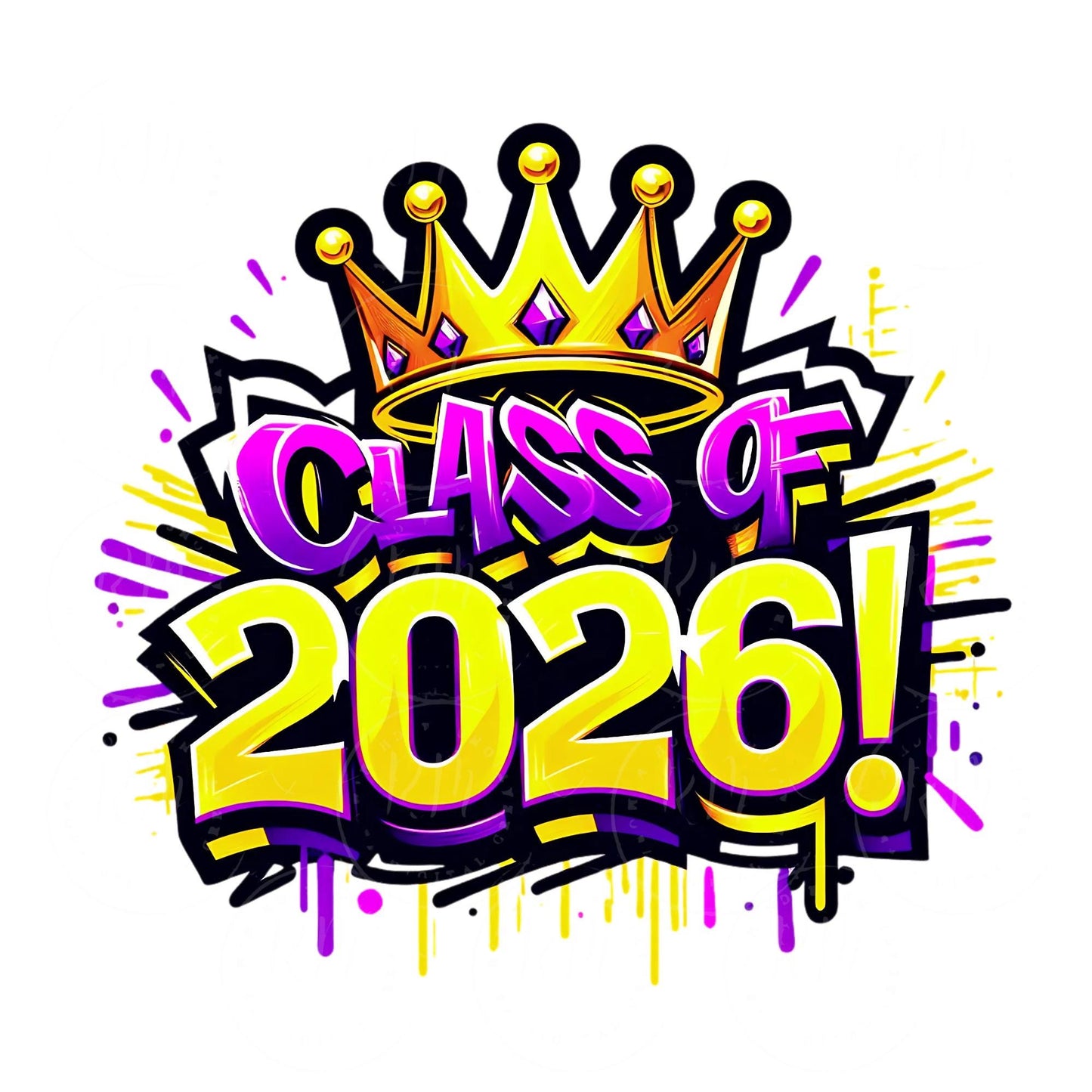 Class of 2026 Grad Clipart: Purple & Yellow Graduation Graphics (Digital Download)