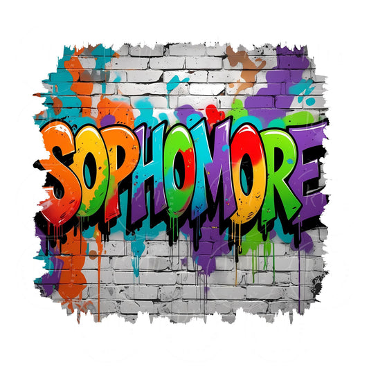 Sophomore Class Graffiti Design: High School Spirit PNG (Digital Download)
