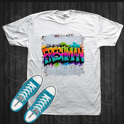 Freshman Class Graffiti Design: High School Spirit, Digital Art (PNG File