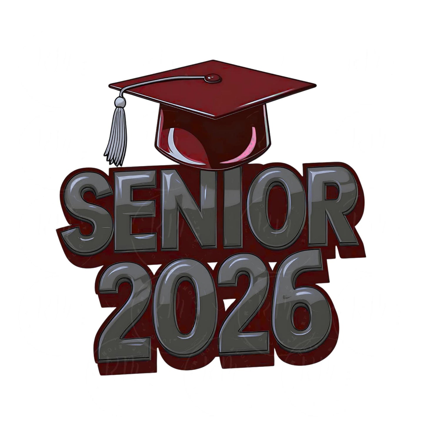2026 Grad Clipart: Gray & Maroon Graphics, DIY Scrapbooking (Digital Download)