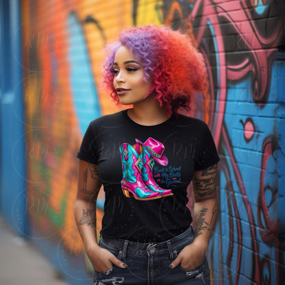 Rhinestone Cowgirl Boots & Hat Clipart: Pink Turquoise Western Glam (Digital Download