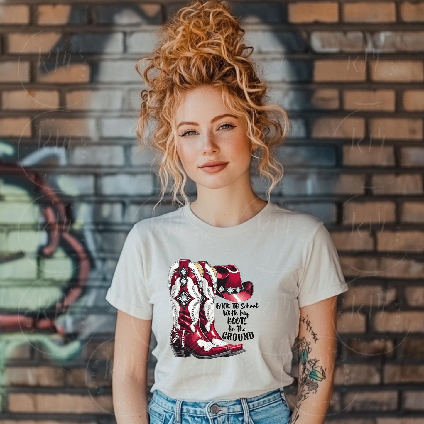 Boots on the Ground Clipart, Glam Back to School Cowgirl PNG – Maroon Boots Clipart, Western Sublimation, Rodeo Hat Graphic, Gift For Her