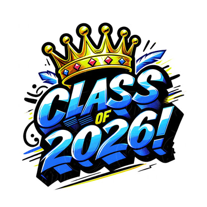 2026 Graduation Clipart: Blue, White & Yellow Graphics (Digital Download)