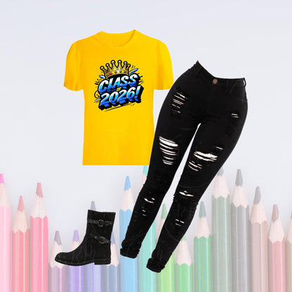 2026 Graduation Clipart: Blue, White & Yellow Graphics (Digital Download)