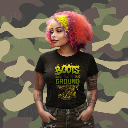 Boots On The Ground Viral Remix: Camo Combat Boots PNG (Digital Download