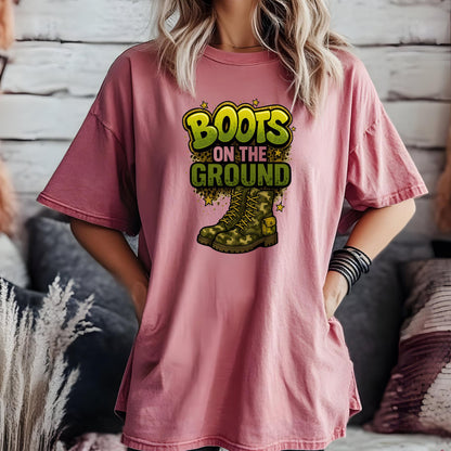 Boots On The Ground Viral Remix: Camo Combat Boots PNG (Digital Download