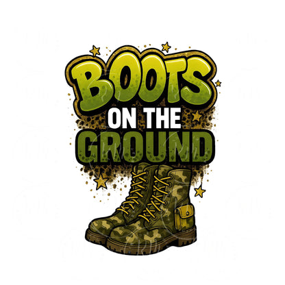 Boots On The Ground Viral Remix: Camo Combat Boots PNG (Digital Download