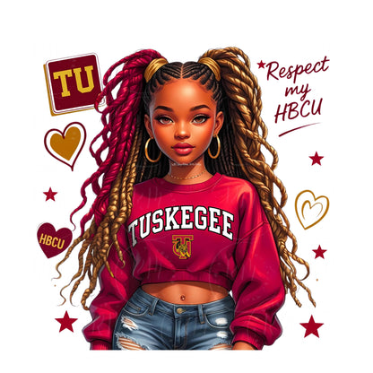 Tuskegee University Girl PNG Clipart: HBCU Crimson & Gold (Digital Download)