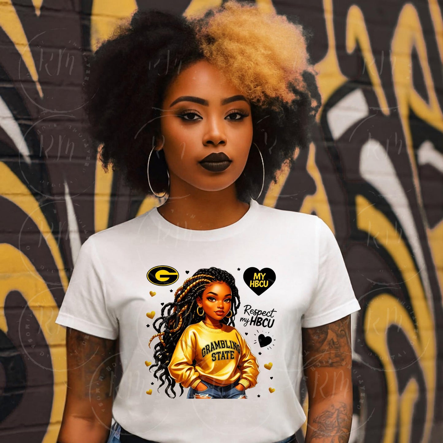 Grambling State University Clipart: Black Woman PNG, HBCU Design (Digital Download)