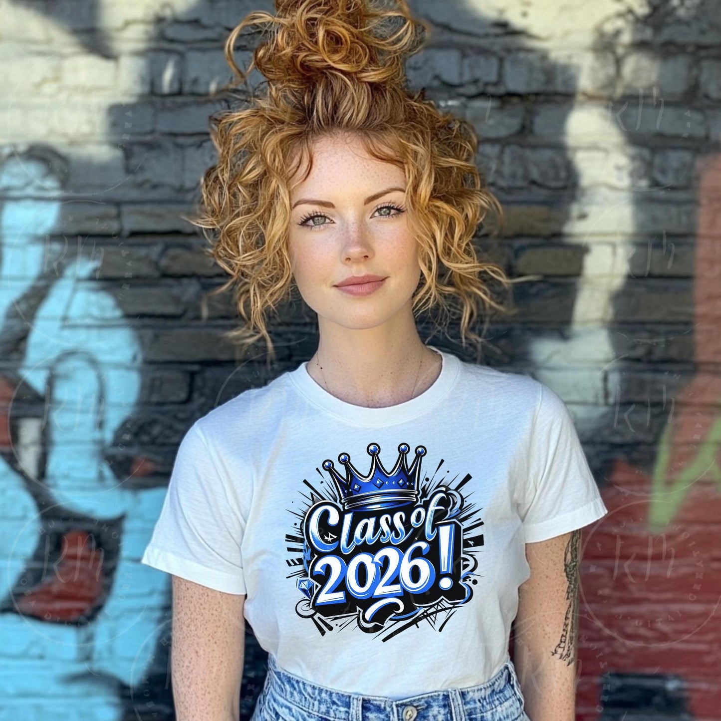 Class of 2026 Clipart Blue & White Graphics Digital Download for Graduation Decor and Invitations