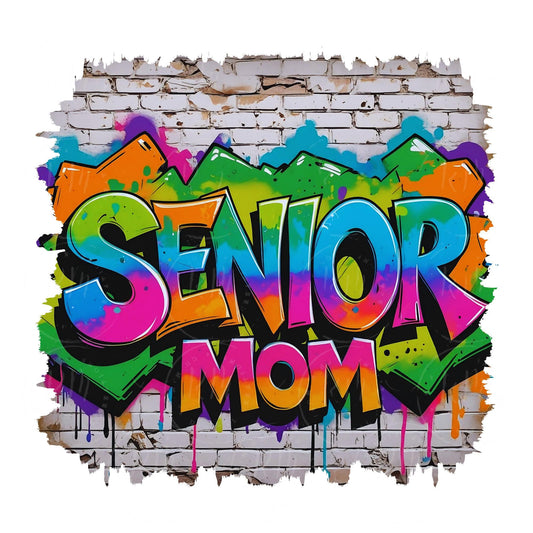 Senior Mom Graffiti Clipart: Urban Graduation PNG (Digital Download 3400x3400 px)