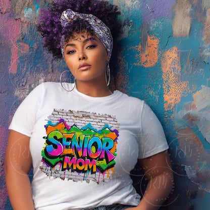 Senior Mom Graffiti Clipart: Urban Graduation PNG (Digital Download 3400x3400 px)