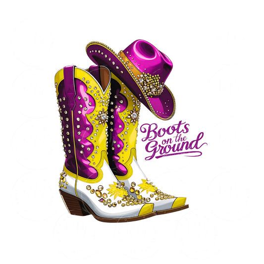 Purple & Gold Western Boots PNG: Cowgirl Clipart, Rodeo Design (Digital Download)