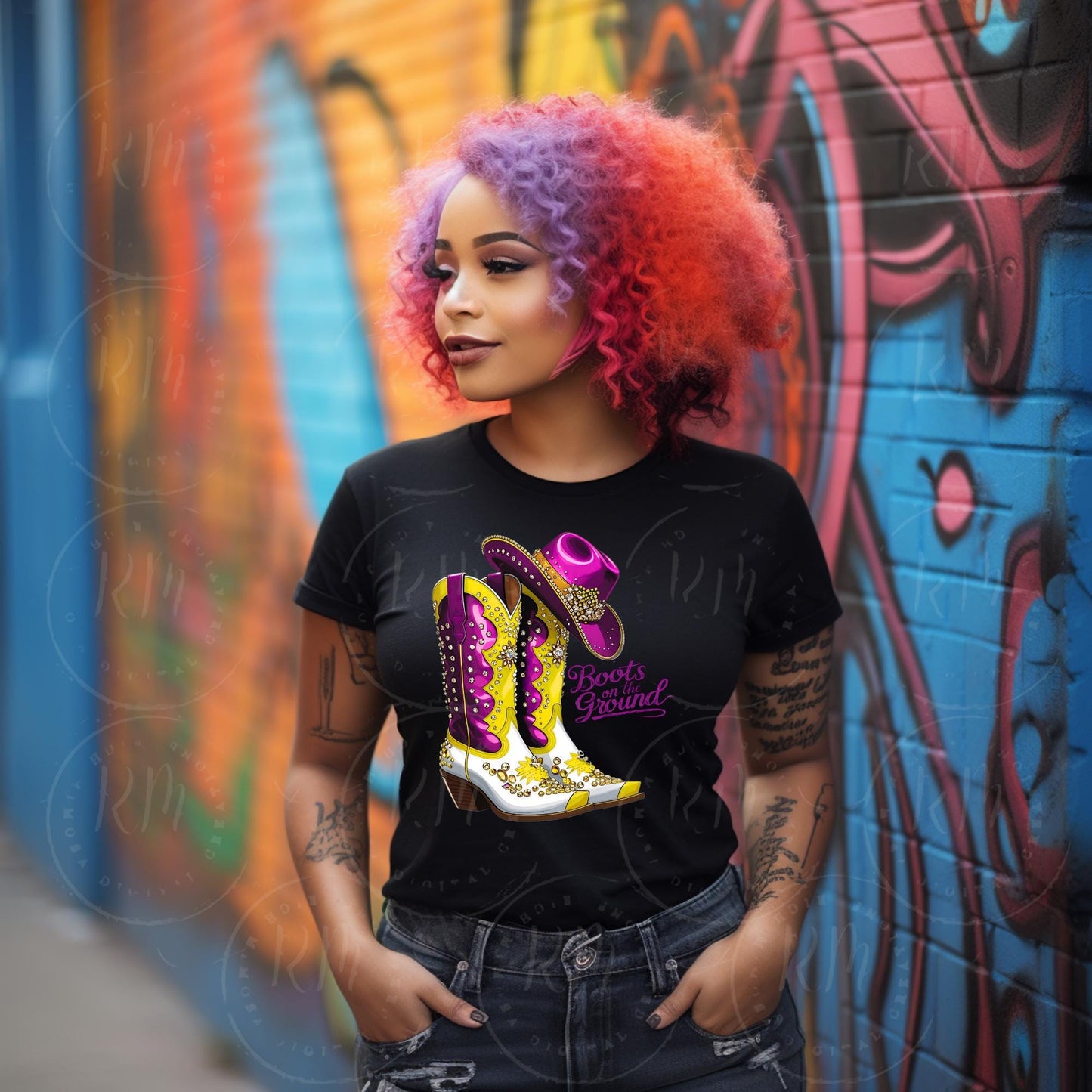 Purple & Gold Western Boots PNG: Cowgirl Clipart, Rodeo Design (Digital Download)