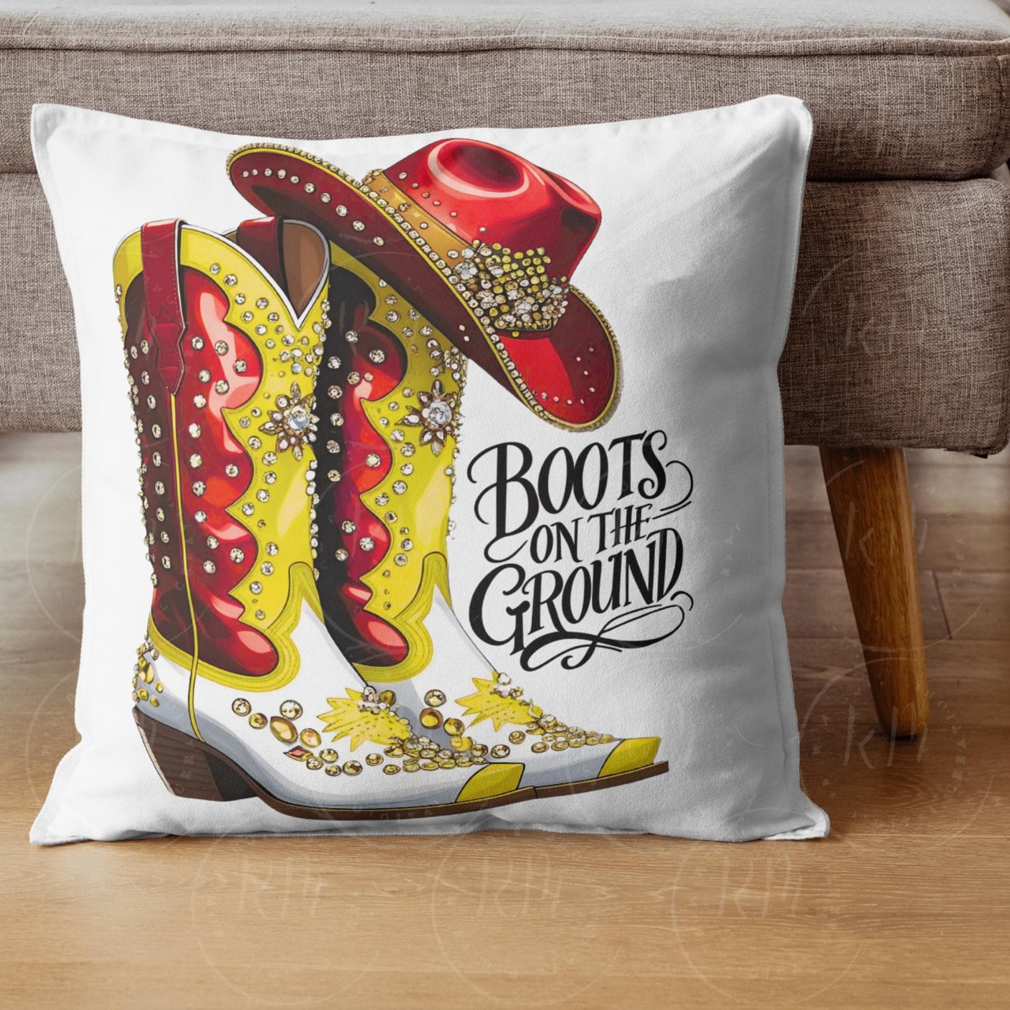 Red & Gold Western Boots PNG: Cowgirl Hat Clipart (Digital Download