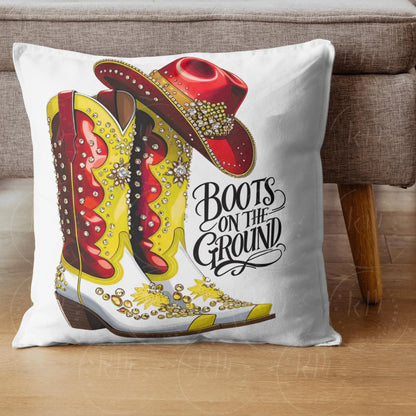 Red & Gold Western Boots PNG: Cowgirl Hat Clipart (Digital Download