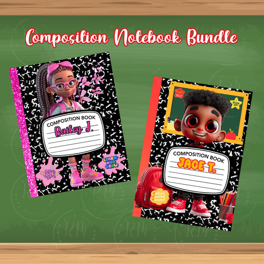 Personalized Composition Notebook Covers: Back to School Printable (Digital Download)
