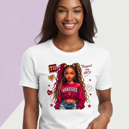 Tuskegee University Girl PNG Clipart: HBCU Crimson & Gold (Digital Download)